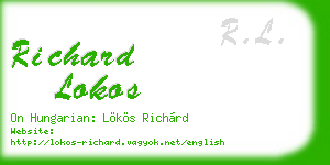 richard lokos business card