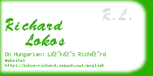 richard lokos business card